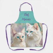 Lynx Point Siamese Kat Kunst Schort (Voorkant)