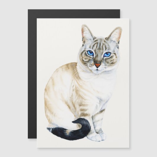 Lynx Point Siamese Kat Magnetische Kaart (Voorkant / Achterkant)