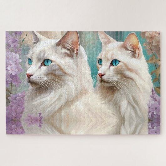 Lynx Point Siamese portretkunst Legpuzzel (Horizontaal)