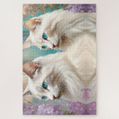 Lynx Point Siamese portretkunst Legpuzzel (Verticaal)