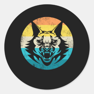 Lynx Retro Big Cat Wildcat Ronde Sticker