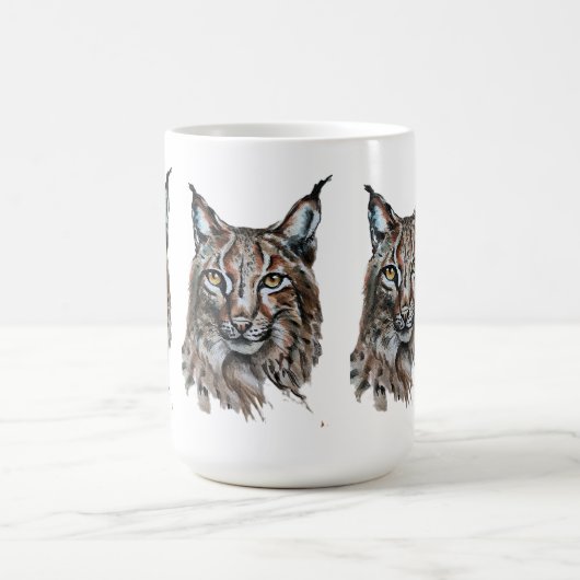 Lynx – Spirit Animal, Waterverf Totem Joga Gids Koffiemok (Center)