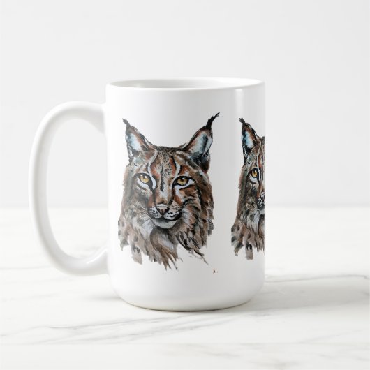 Lynx – Spirit Animal, Waterverf Totem Joga Gids Koffiemok (Links)