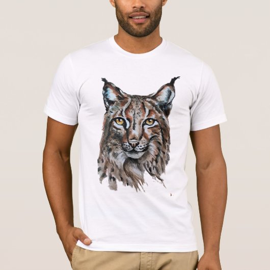 Lynx – Spirit Animal, Waterverf Totem Joga Gids T-shirt (Voorkant)