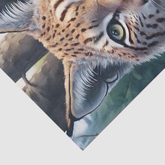 Lynx Waterverf Forest Art Tissuepapier (Detail)