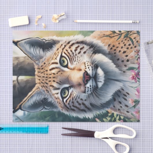 Lynx Waterverf Forest Art Tissuepapier (Craft)