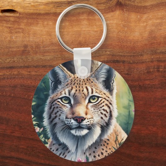Lynx Waterverf Kunst Schilderen Sleutelhanger (Voorkant)