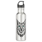 Lynx Wild Animal Natuur Illustratie Art Tattoo Waterfles (Voorkant)