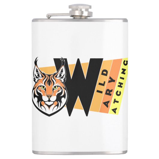 Lynx - Wild. Voorzichtig. waarneming Heupfles (Voorkant)