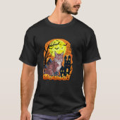 Lynxen met pompoenen Grappig Enge Halloween Party  T-shirt (Voorkant)