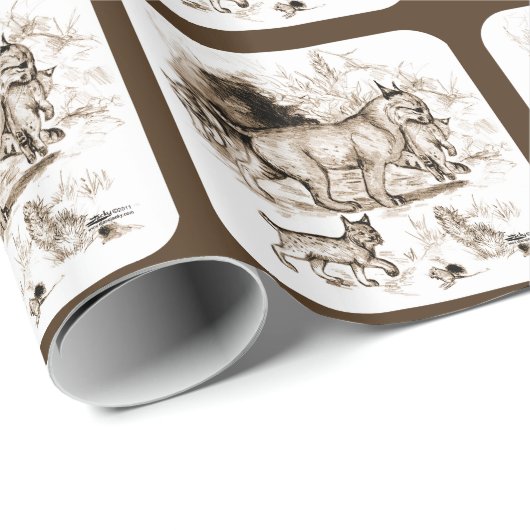 Lynxfamilie Cadeaupapier (Rol Hoek)