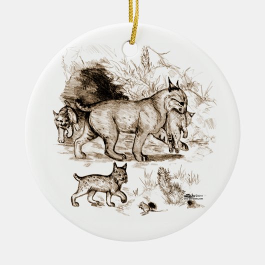 Lynxfamilie Keramisch Ornament (Voorkant)