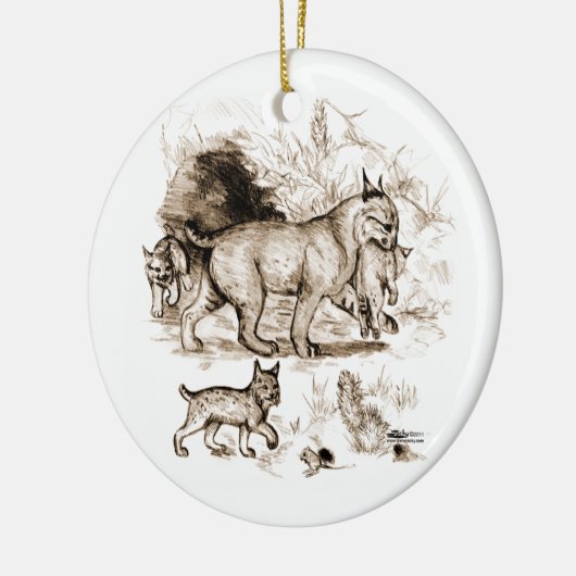 Lynxfamilie Keramisch Ornament (Links)