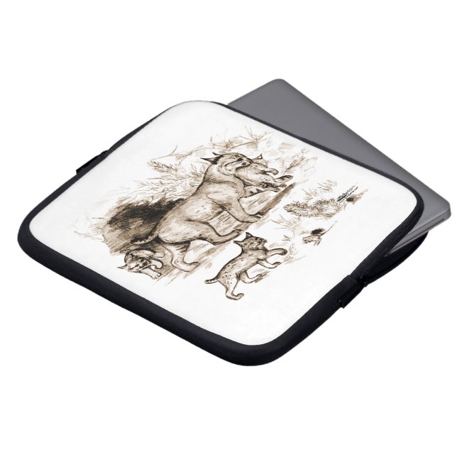 Lynxfamilie Laptop Sleeve (Voorkant top)