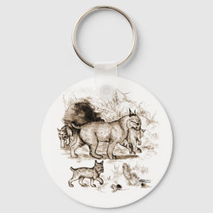 Lynxfamilie Sleutelhanger