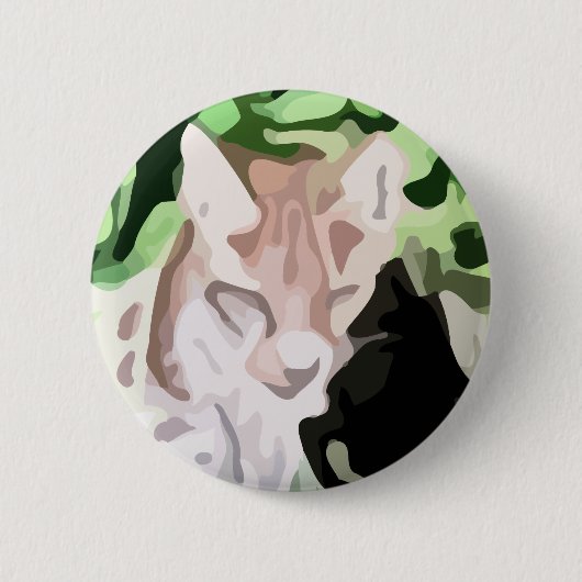 lynxkattenschilderij ronde button 5,7 cm (Voorkant)