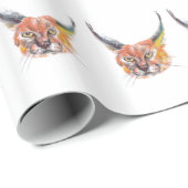 Lynxs Tekening Wild Animal Glossy Wrapping Papier (Rol Hoek)