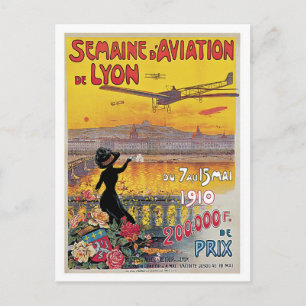  Lyon Aviation Week Travel Ad Briefkaart
