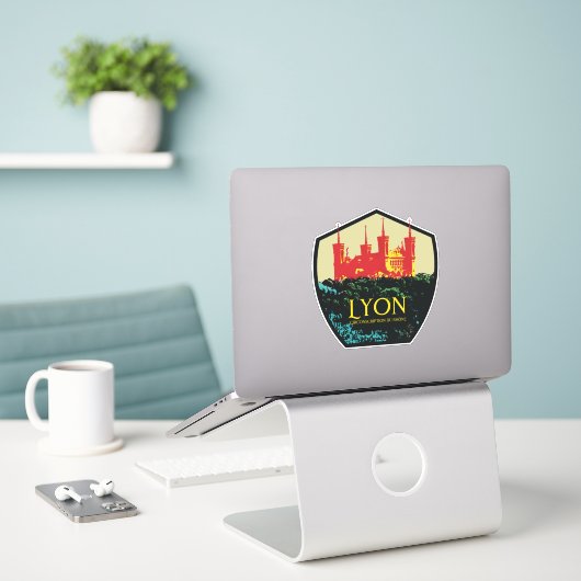 Lyon City Frankrijk is mijn trotse thuisstad Stick Sticker (Laptop op bureau)