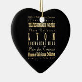 Lyon City of France Typography Art Keramisch Ornament (Rechts)