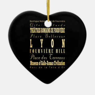 Lyon City of France Typography Art Keramisch Ornament