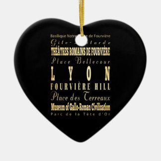 Lyon City of France Typography Art Keramisch Ornament