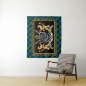 Lyon Clan Badge & Motto w/Lions Wandkleed (In situ)