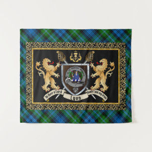 Lyon Clan Badge & Motto w/Lions Wandkleed