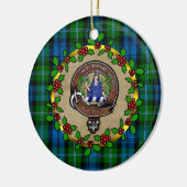 Lyon Clan Badge & Tartan Gepersonaliseerde Kerstmi Keramisch Ornament (Links)