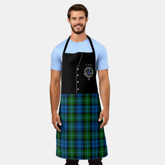 Lyon Clan Badge & Tartan Kilt Schort (Gedragen)