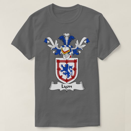 Lyon Coat of Arms Family Crest T-shirt (Design voorkant)