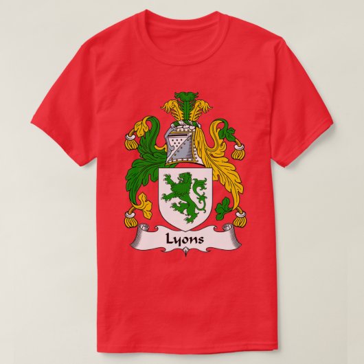 Lyon Coat of Arms Lyon Family Crest T-shirt (Design voorkant)