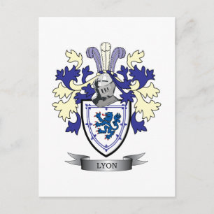 Lyon Familiecrest Coat of Arms Briefkaart
