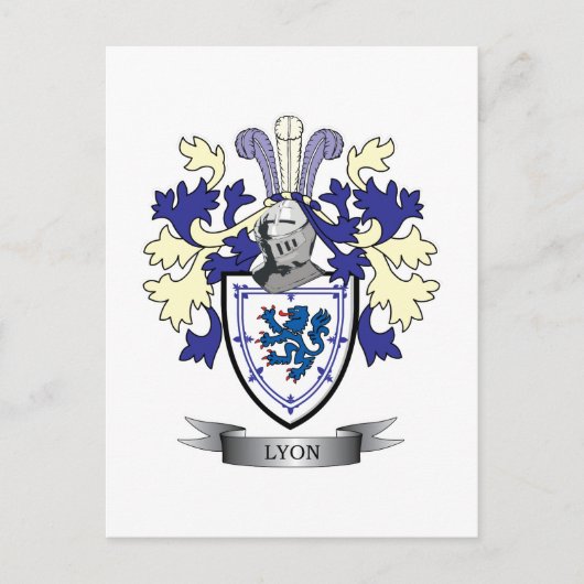 Lyon Familiecrest Coat of Arms Briefkaart (Voorkant)