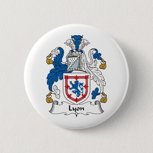 Lyon Family Crest Ronde Button 5,7 Cm (Voorkant)