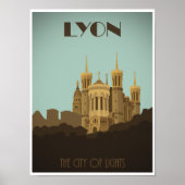 Lyon Fourviere Basilica Vintage Poster (Voorkant)