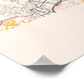 Lyon - France Chalk City Map Poster (Hoek)