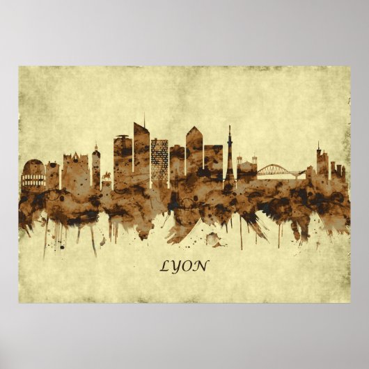 Lyon France Cityscape Poster (Voorkant)