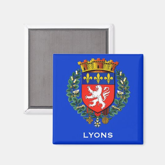 Lyon France Coat of Arms Magnet (Voorkant / Achterkant)