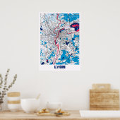 Lyon - France MilkTea City Map Poster (Keuken)