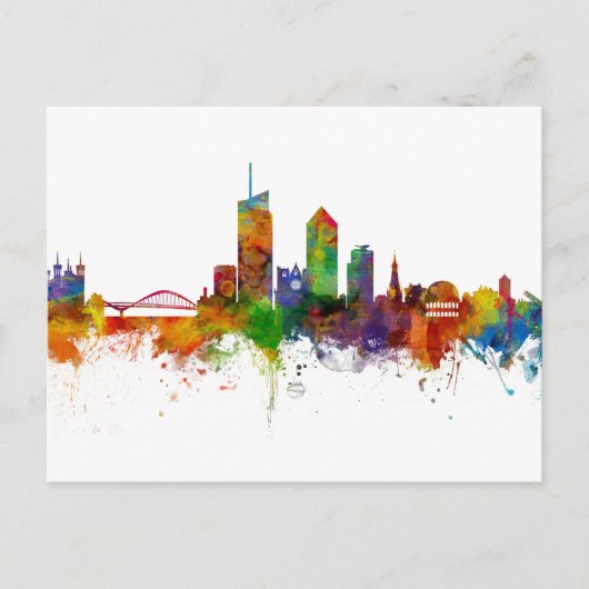 Lyon France Skyline Briefkaart (Voorkant)