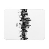 Lyon France Skyline BW Magneet (Horizontaal)