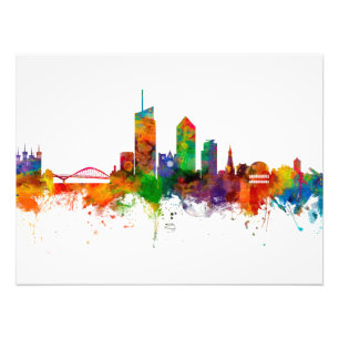Lyon France Skyline Foto Afdruk