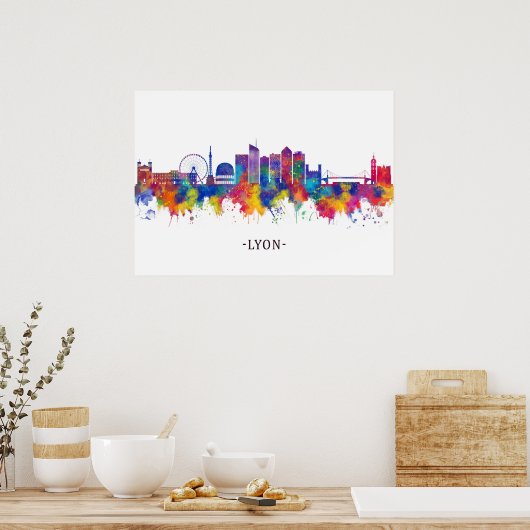 Lyon France Skyline Poster (Keuken)