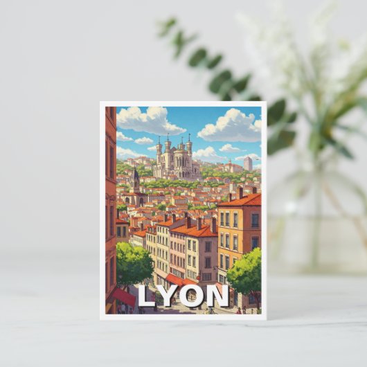 Lyon Frankrijk Basilica Reizen Briefkaart (Staand voorkant)