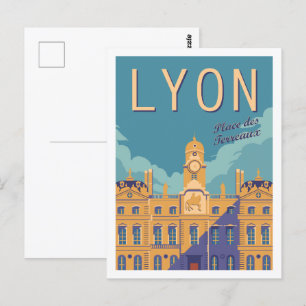 Lyon Frankrijk Beroemde Reisplaats Illustratie Briefkaart