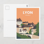 Lyon Frankrijk Beroemde Reisplaats Illustratie Briefkaart (Voorkant / Achterkant)