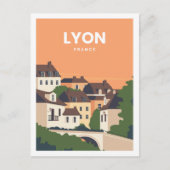 Lyon Frankrijk Beroemde Reisplaats Illustratie Briefkaart (Voorkant)