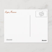 Lyon, Frankrijk Briefkaart. Fietsprogramma's, kobb Briefkaart (Achterkant)