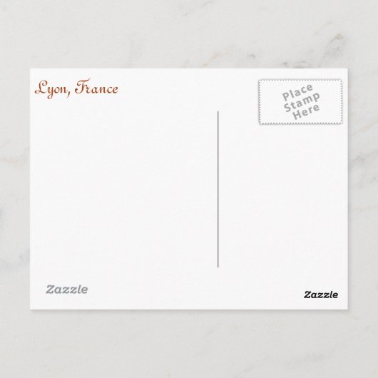 Lyon, Frankrijk Briefkaart. Fietsprogramma's, kobb Briefkaart (Achterkant)